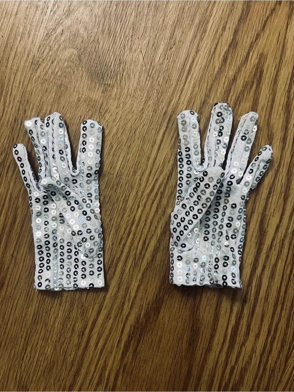White Sequin Kids Gloves - Sparkling Costume Accessory Child S/M